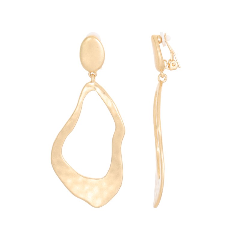 Women's Clip-On Drop Earrings in Recycled Metal – Elegant & Sustainable Jewelry
