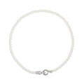 Silver Pearl Necklace with Croc Closure - Unisex Adult Jewelry