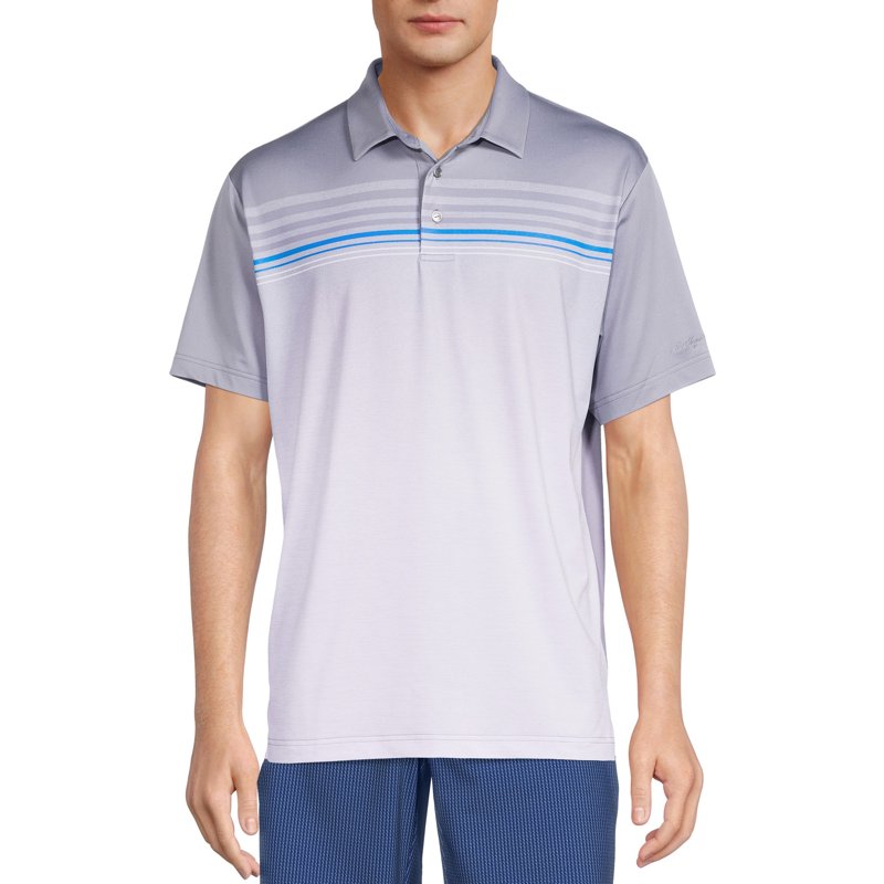 Ben Hogan Men’s & Big Men’s Ombre Stripe Polo Shirt – Grey XL Variation