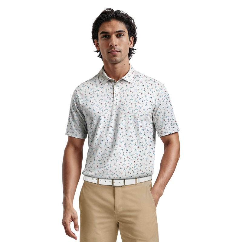 Men's Performance Polo Shirt with Moisture-Wicking Sun Protection - Multiple Colors & Sizes