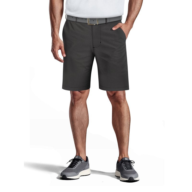 Men's & Big Men's Stretch Golf Shorts with Horizontal Pattern and Active Waistband - 9 Inch Inseam