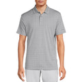 Ben Hogan Windowpane Golf Polo Shirt for Men – Gray, Size L (Textured Jacquard)