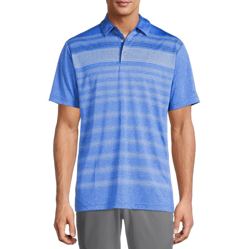 Ben Hogan Men’s Performance Short Sleeve Printed Golf Polo Shirt - Blue Stacked, 3XL