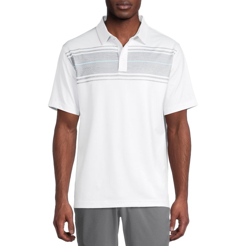 Ben Hogan Men's Performance Short Sleeve Printed Golf Polo Shirt - White Textured Print, Size S