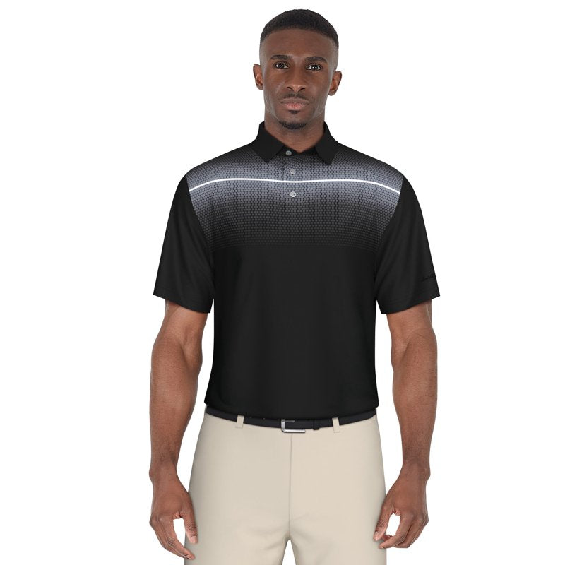 Ben Hogan Chest Stripe Golf Polo Shirt - Men's & Big & Tall 5XL, Caviar XL