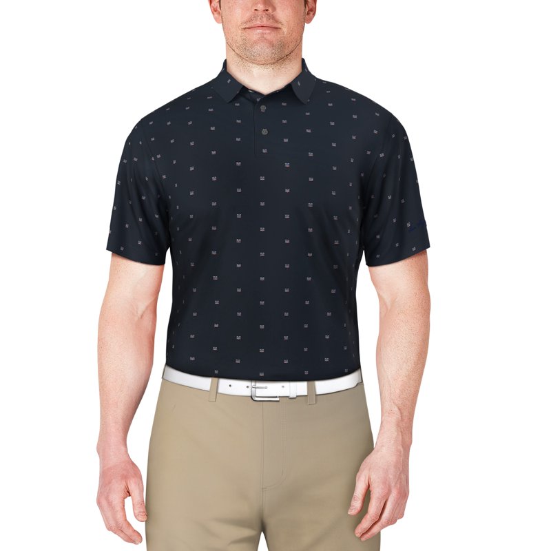 Men's Golf Polo Shirt Short Sleeve Geometric Print Moisture Wicking UV Sun Protection