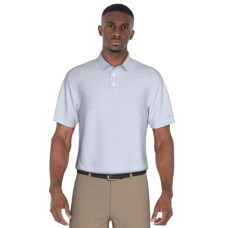 Men's Golf Polo Shirt with Drink Print - Stretch, Moisture-Wicking, UV Protection