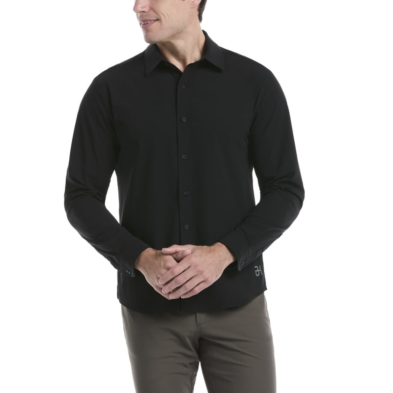 Performance Long Sleeve Golf Shirt for Men & Big Men - Stretch, Solid Color