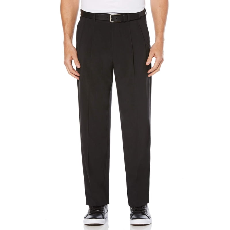 Men's Active Stretch Golf Pants with Double Pleats and Sun Protection