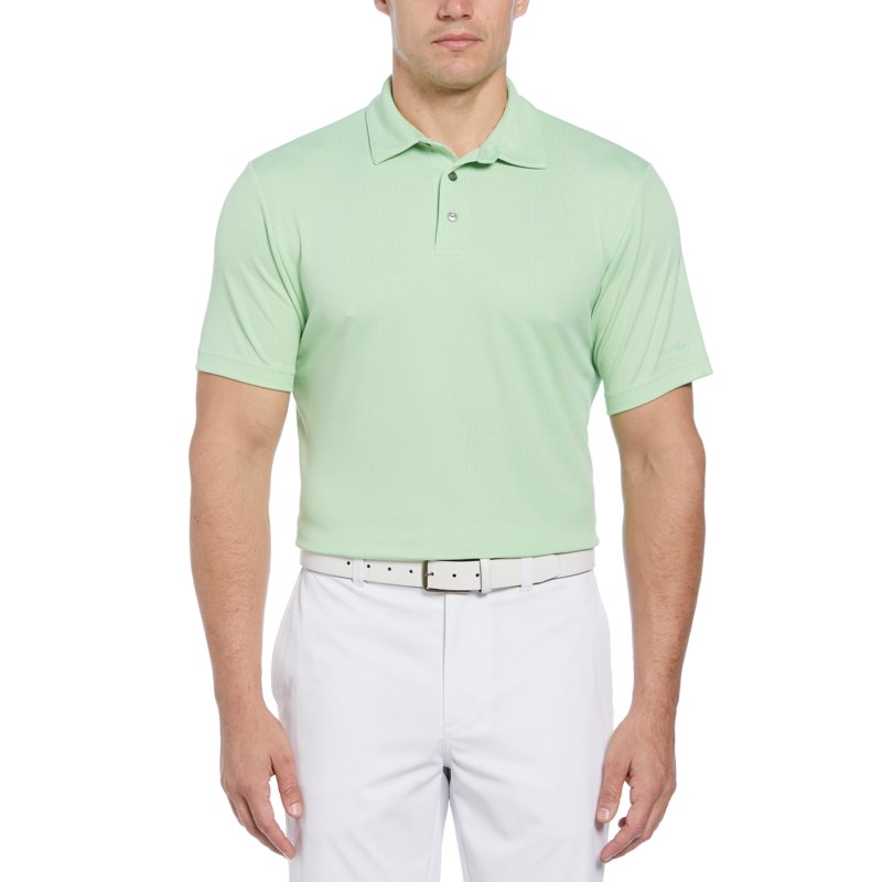 Men's Performance Mini Gingham Golf Polo Shirt - Moisture-Wicking, Sun Protection