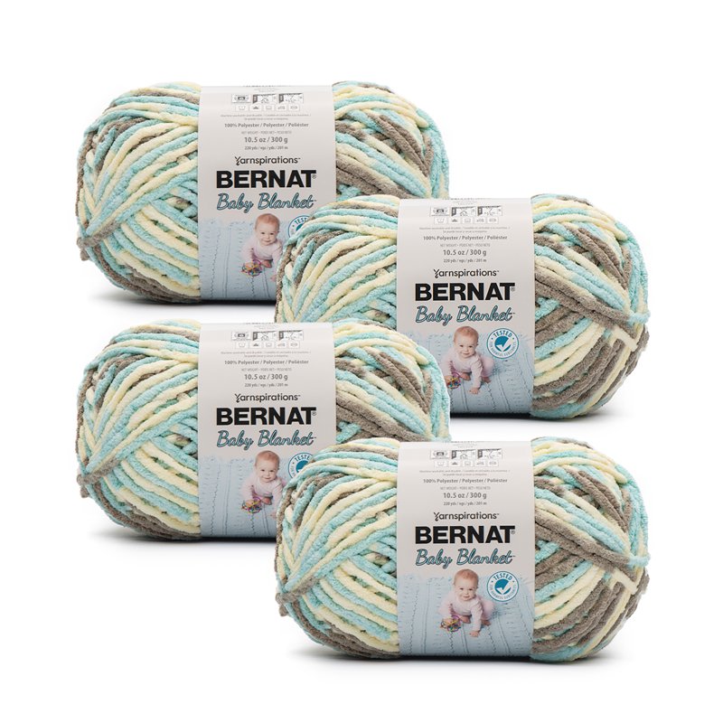 Bernat Baby Blanket Super Bulky Polyester Yarn - Multiple Colors, 4 Pack
