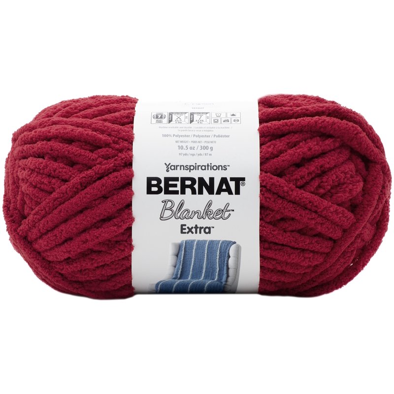 Bernat Blanket Extra Chenille Yarn - Thick, Fast-Stitching for Blankets and Crafts