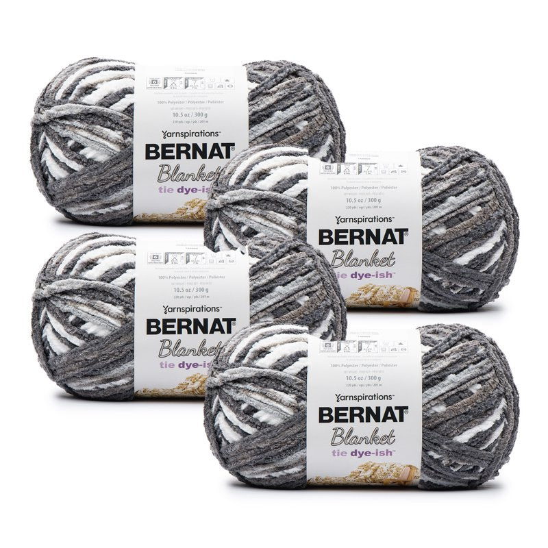 Super Bulky Polyester Yarn for Knitting and Crocheting - Multiple Colors, 4 Pack