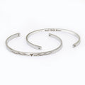 Adjustable Silver Stainless Steel Cuff Bracelet Set for Mother's Day Gift