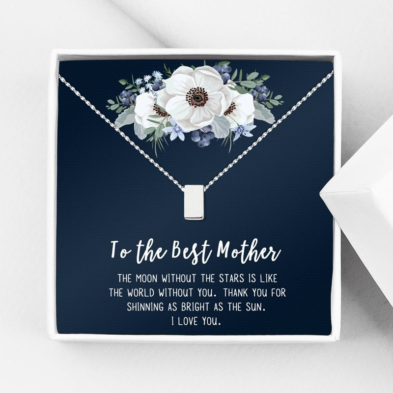 Mother's Day Necklace Gift Set with Card - Silver, Gold, Rose Gold Options