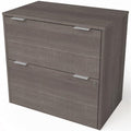 Lateral File Cabinet with 2 Drawers - Wood Office Storage in Gray or White