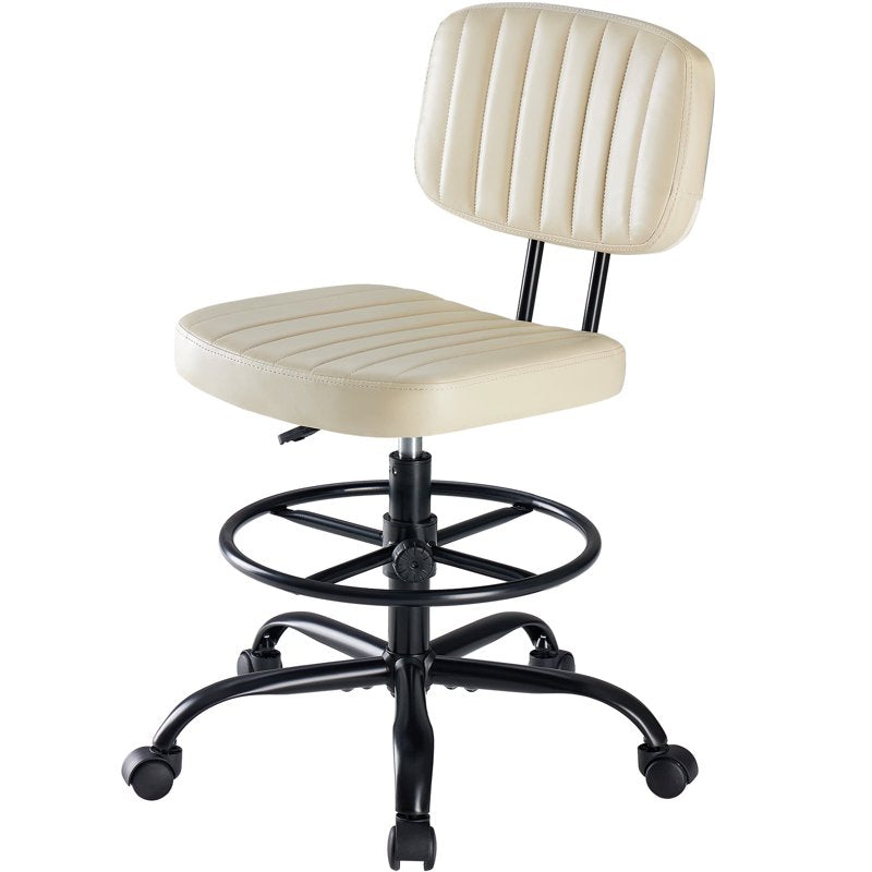 Adjustable Tall Office Drafting Chair with Foot Ring - Swivel Task Chair for High Desks