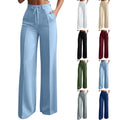 Women's High Waisted Wide Leg Dress Pants with Pockets - Business Casual Trousers