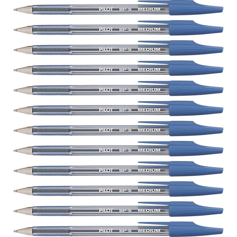 Ballpoint Pen - Blue Ink, 1mm Medium Point, Refillable, Box of 12