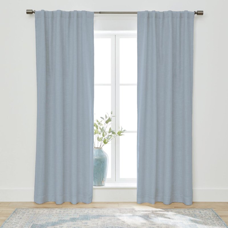 Blackout Linen Blend Curtain Panel 50x84 - Multiple Colors & Lengths