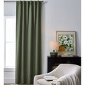 Blackout Linen Blend Curtain Panel with Rod Pocket - 50x95 Inches