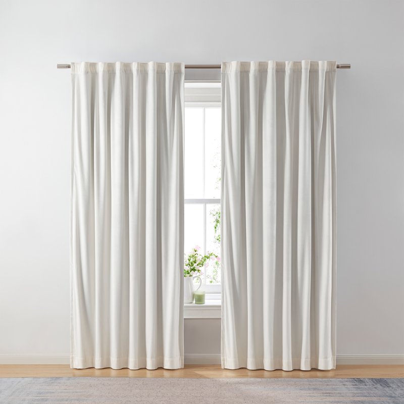 Blackout Velvet Curtain Panel - Room Darkening Window Drape, 52 x 95 inches