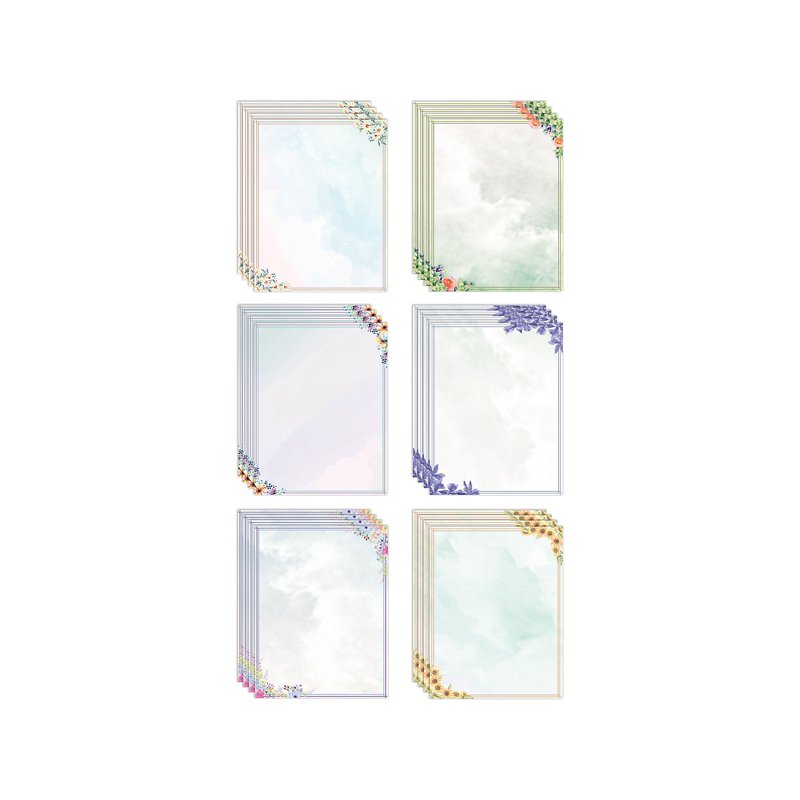 Assorted Floral Office Paper 8.5 x 11 Inch 100 Sheets - Double-Sided Invitation Grade