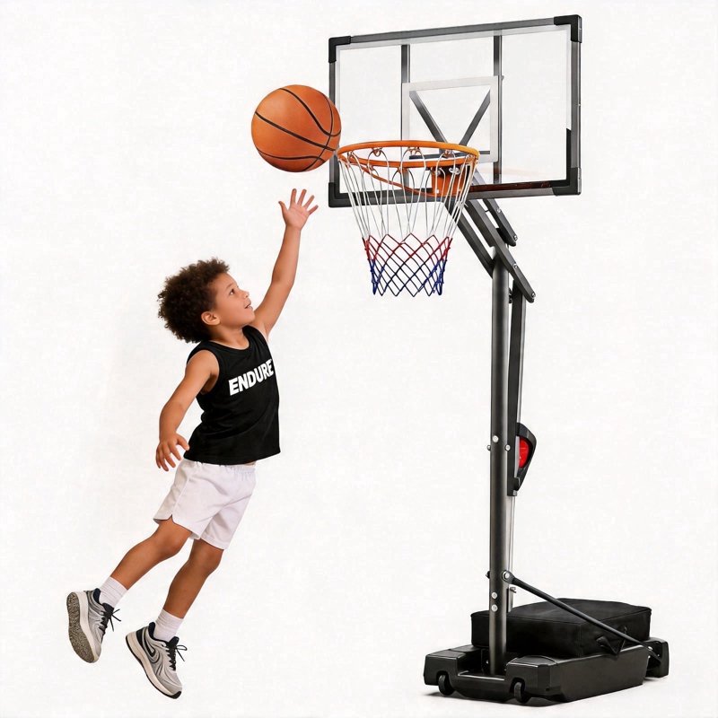 Adjustable Portable Basketball Hoop System for Kids & Adults, 33 Inch Backboard