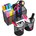 Magnetic Pen Holders Set of 3 - Metal Mesh Organizer for Fridge Whiteboard Office Desk