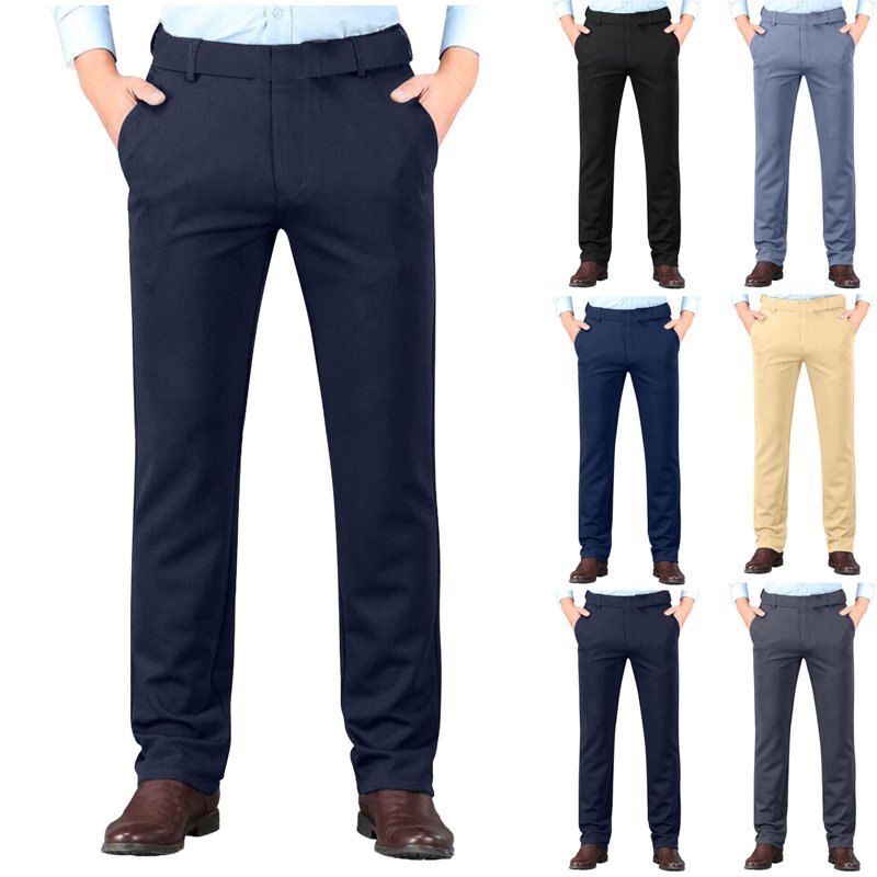 Men's Golf Dress Pants Slim Fit Lightweight Work Trousers with Pockets