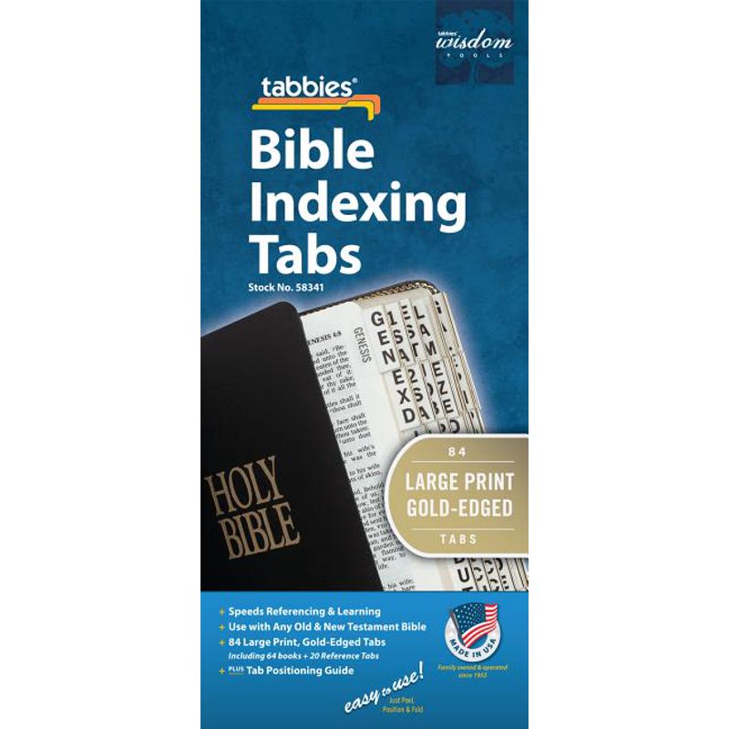 Large Print Bible Tabs Set - 84 Gold-Edged Book & Reference Markers