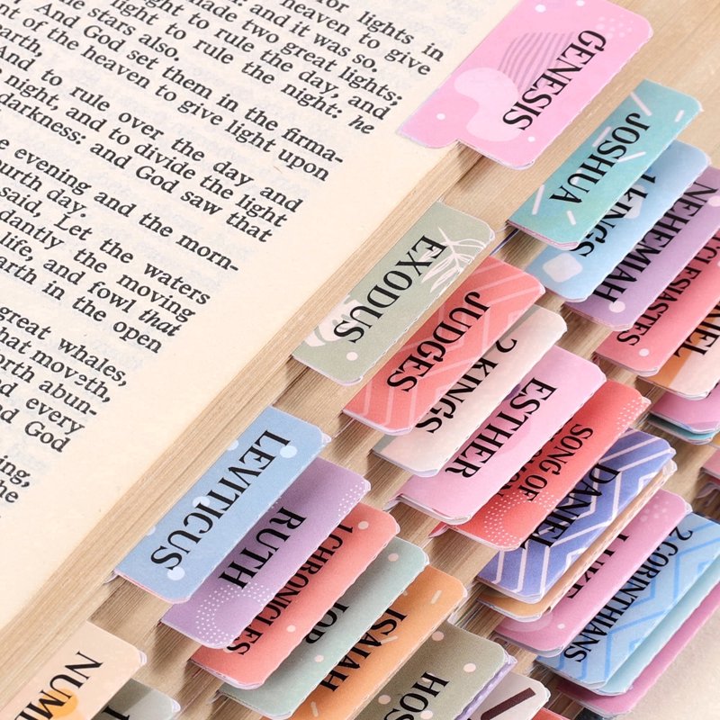 Bible Tabs for Women, 66 Large Print Laminated Index Tabs & 39 Blank Dividers