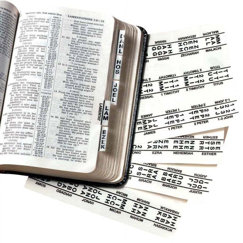 Bible Tabs Set of 71 Large-Print Self-Adhesive Index Tabs for Bible Study