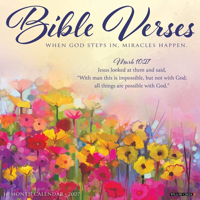 Bible Verses Wall Calendar 2027 - 12x12 Inspirational Religious Decor