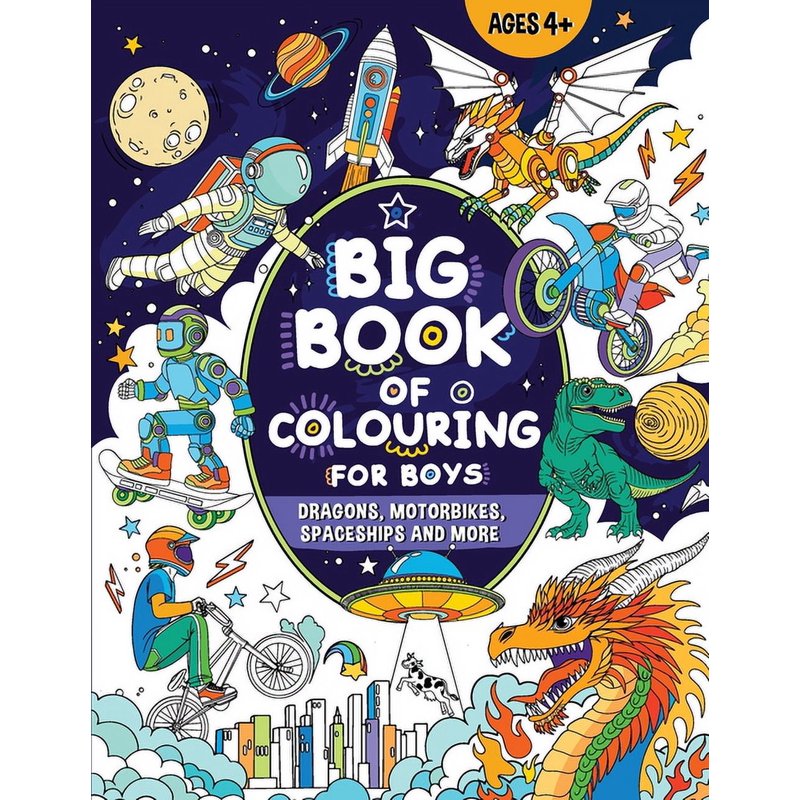 Children's Coloring Book for Kids Ages 4+ - Adventure Scenes & Mythical Creatures