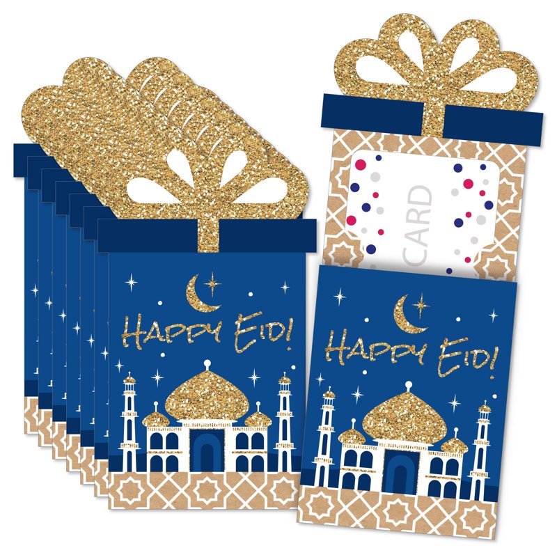 Ramadan Eid Mubarak Gift Card & Money Holder Set - 8 Pack