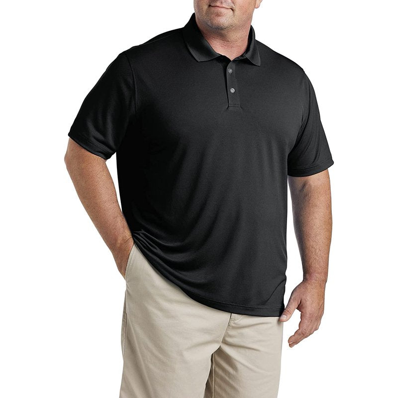 DXL Big & Tall Golf Polo Shirt for Men - Black 2XL (Variation: BLACK, 2XL)