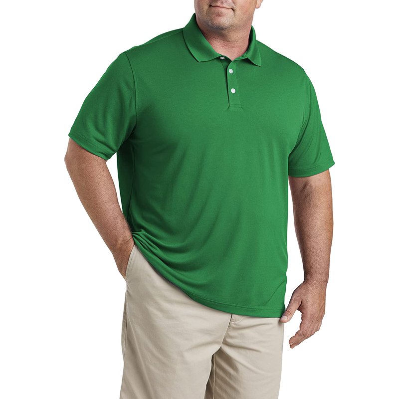 DXL Big & Tall Golf Polo Shirt for Men - 6XLT Green, Moisture-Wicking, UPF 50+