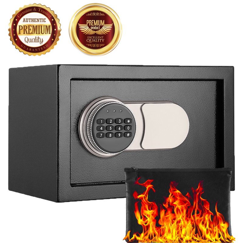 Digital Safe Box with Fire and Water Resistance, Alarm & Keypad - 0.44 Cu.ft.