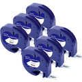 Label Maker Tape 0.47" x 13 ft Black on White 6 Pack - Compatible with Dymo Letratag