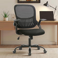Ergonomic Mesh Office Chair with Flip-Up Arms, Adjustable Lumbar, Space-Saving Design