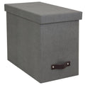 Bigso John Desktop File Storage Box with Handle - Grey, Letter Size Organizer