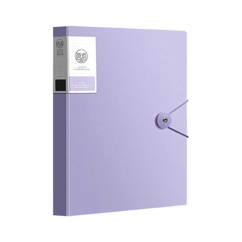 A4 Plastic Binder with 30 Transparent Sleeves - Portfolio Folder for Certificates, Photos, and Documents