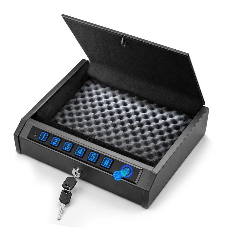 Portable Biometric Safe with Fingerprint & Digital Keypad for Valuables