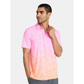 Birdie Bound Men’s & Big Men’s Novelty Print Golf Polo - Mock Orange Ombre Leaf XL