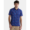 Birdie Bound Men’s Polo Top - Firecracker Popsicle Print, XS-4XLT, S-Variation Dessert Pop Sodalite Blue