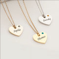 Personalized Heart Necklace for Girls - Birthstone & Name Custom Jewelry