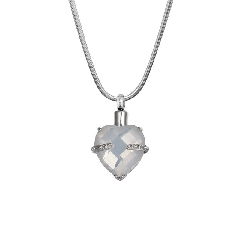 Birthstone Cremation Urn Heart Keepsake Jewelry with Free Funnel & Velvet Box