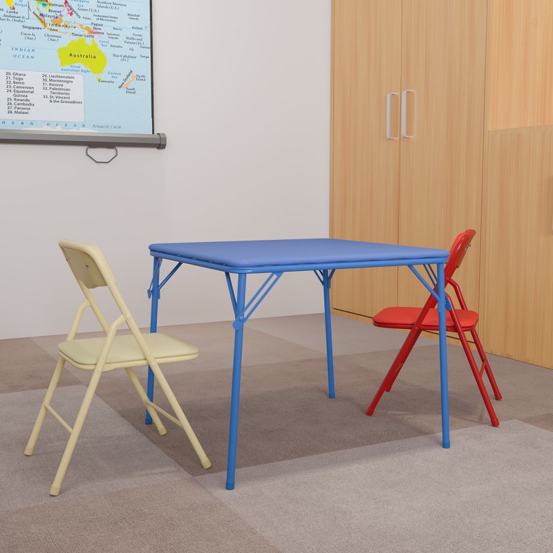Kids Colorful Folding Table and Chair Set - Safety Features & Easy Clean