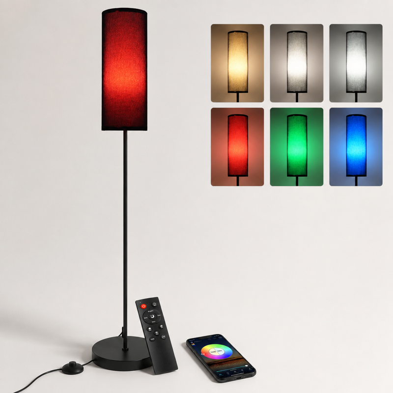 Smart RGB Floor Lamp with Music Sync, Remote Control & App, 67 Inch Tall